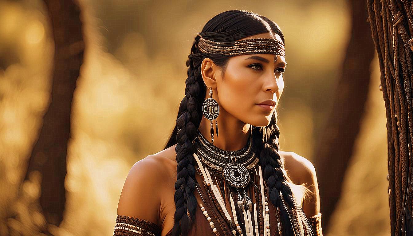 Cultural Grace: The Timeless Beauty of an American Indian Woman