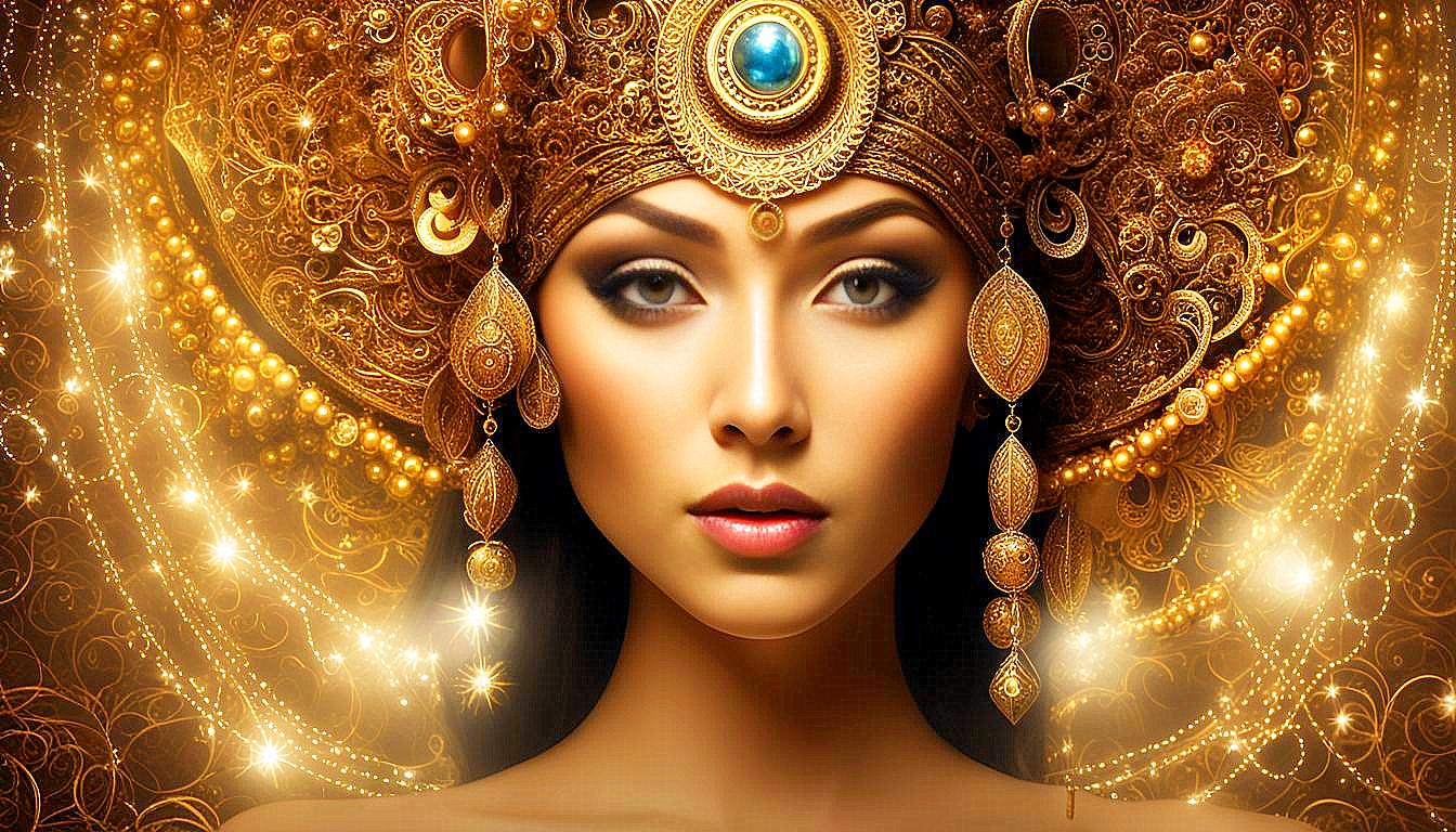 Celestial Empress: The Golden Aura of the Divine Feminine