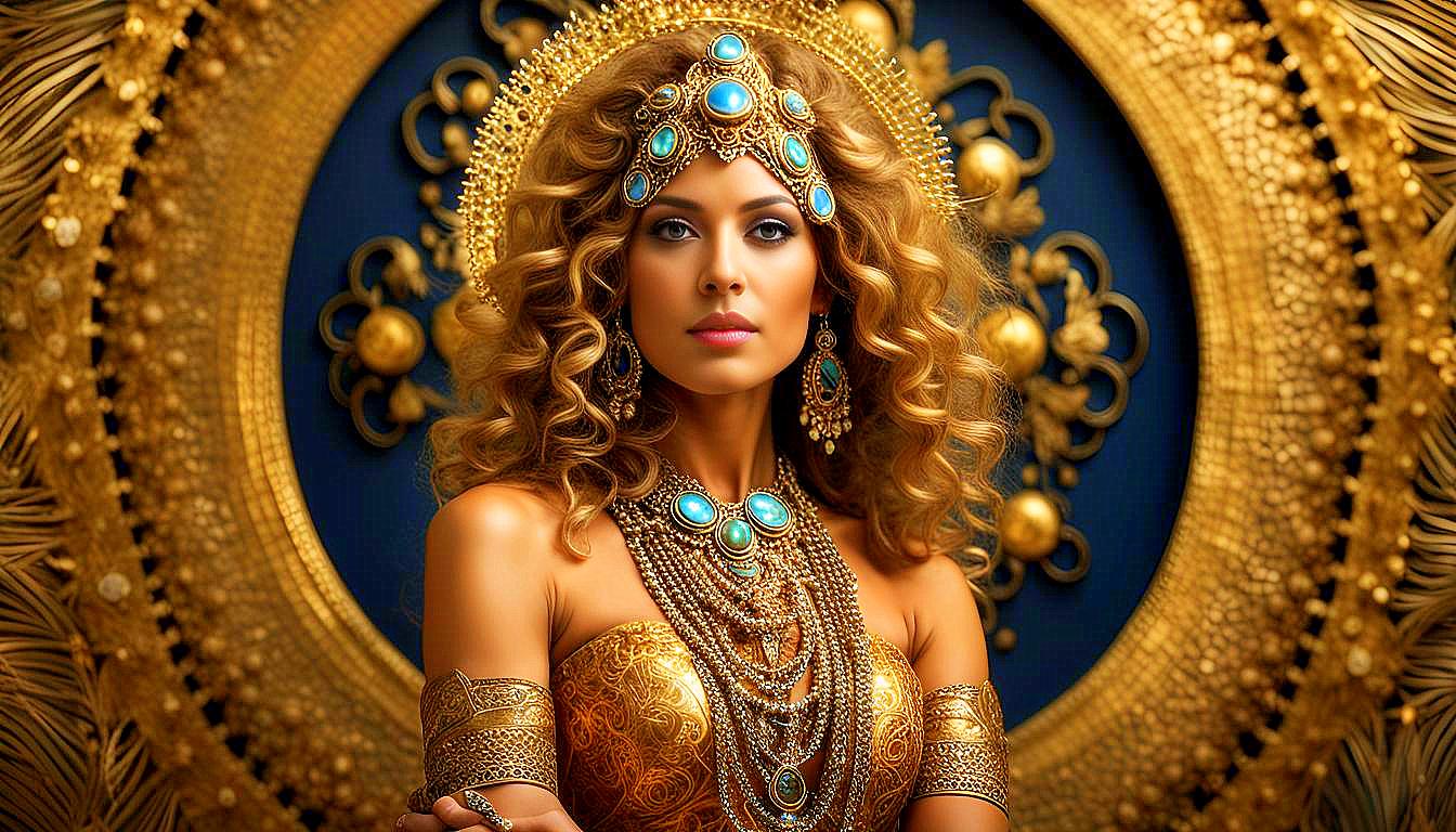 Celestial Empress: The Golden Aura of the Divine Feminine