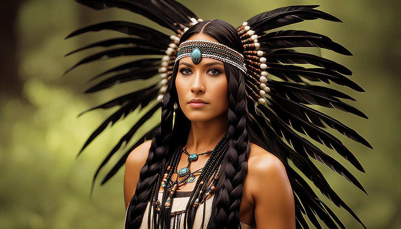 Cultural Grace: The Timeless Beauty of an American Indian Woman