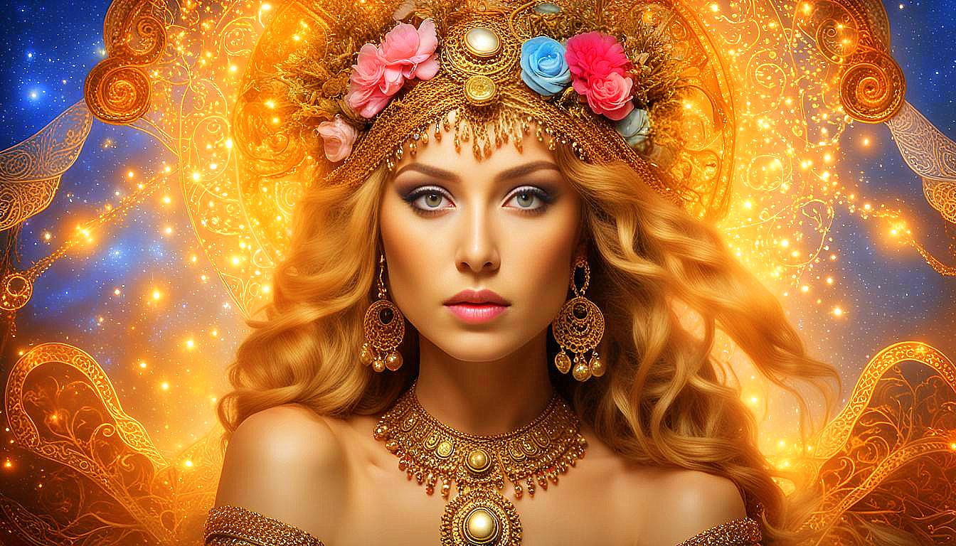 Celestial Empress: The Golden Aura of the Divine Feminine