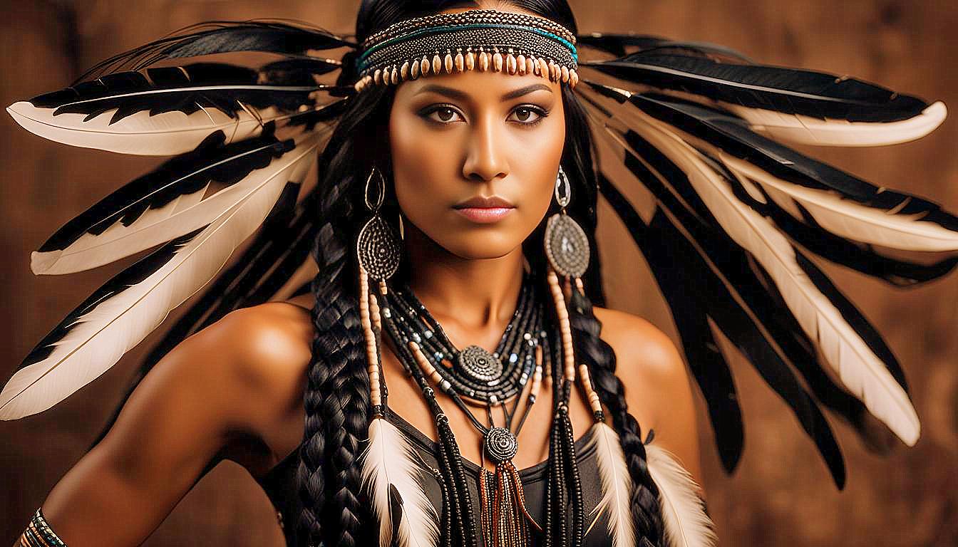 Cultural Grace: The Timeless Beauty of an American Indian Woman