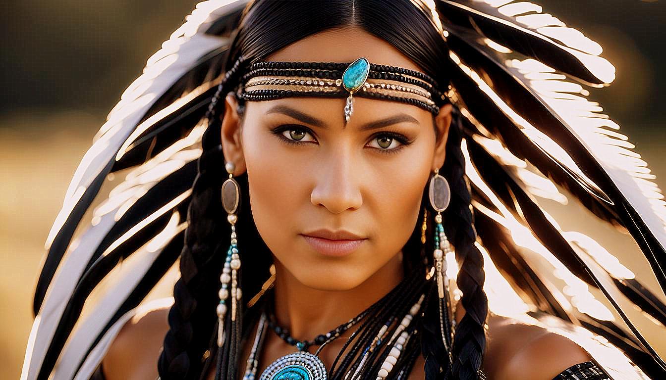 Cultural Grace: The Timeless Beauty of an American Indian Woman