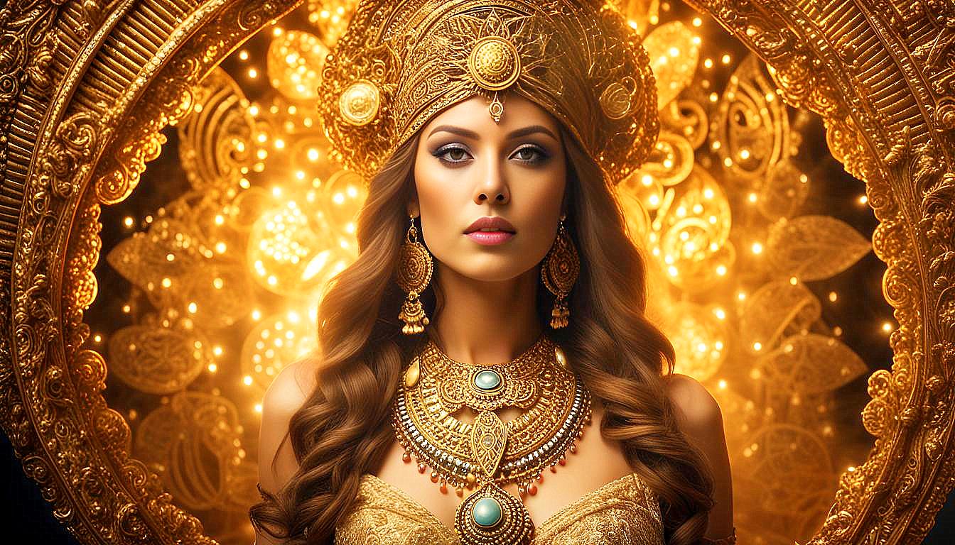 Celestial Empress: The Golden Aura of the Divine Feminine