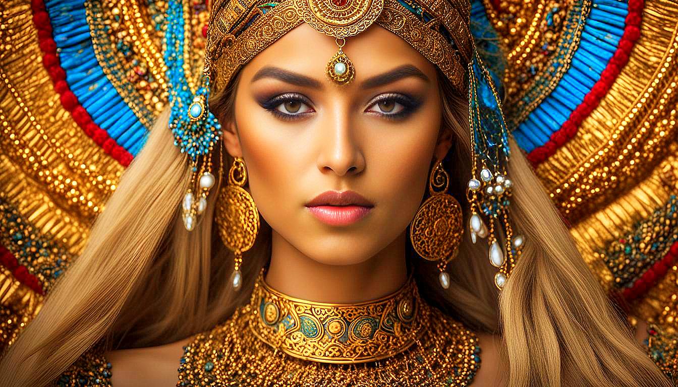 Celestial Empress: The Golden Aura of the Divine Feminine