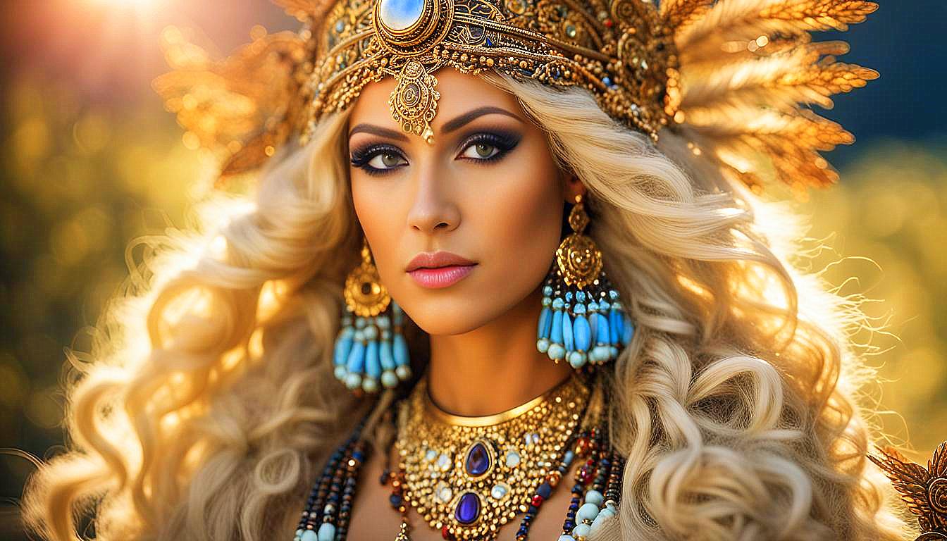 Celestial Empress: The Golden Aura of the Divine Feminine