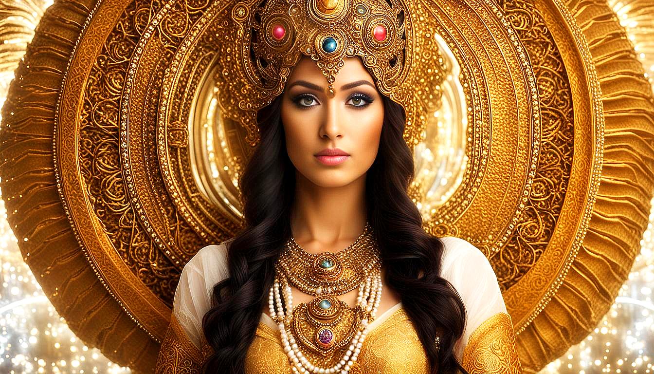 Celestial Empress: The Golden Aura of the Divine Feminine