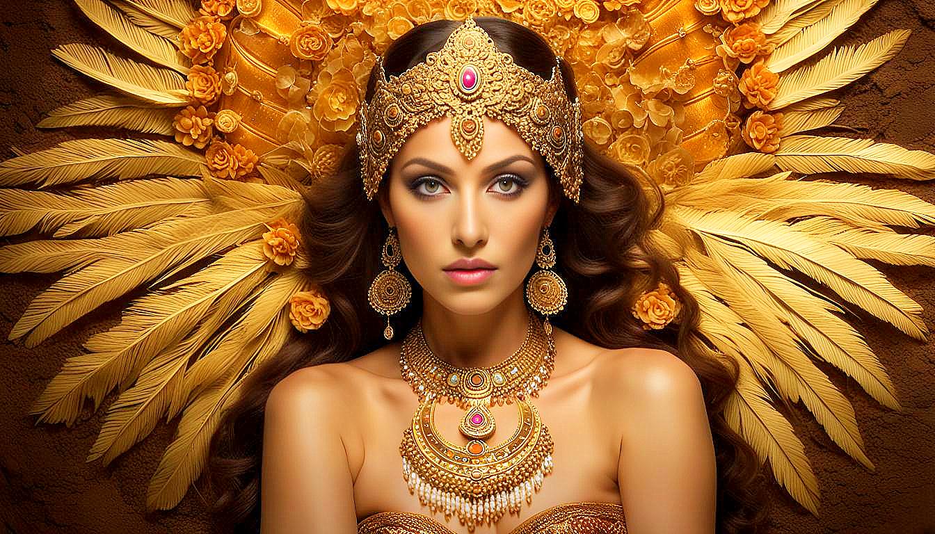 Celestial Empress: The Golden Aura of the Divine Feminine