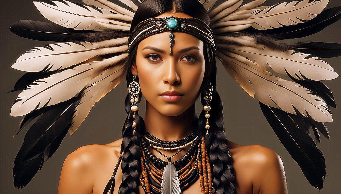 Cultural Grace: The Timeless Beauty of an American Indian Woman