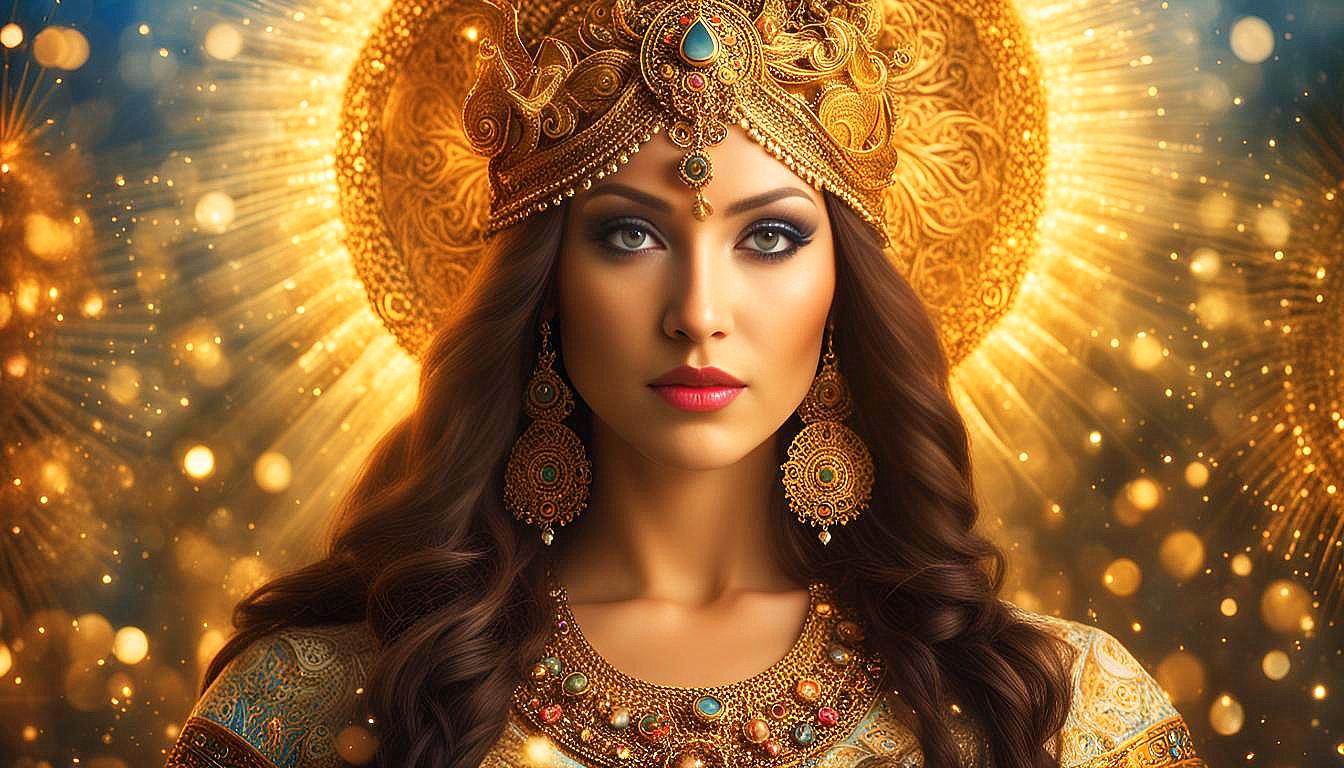 Celestial Empress: The Golden Aura of the Divine Feminine