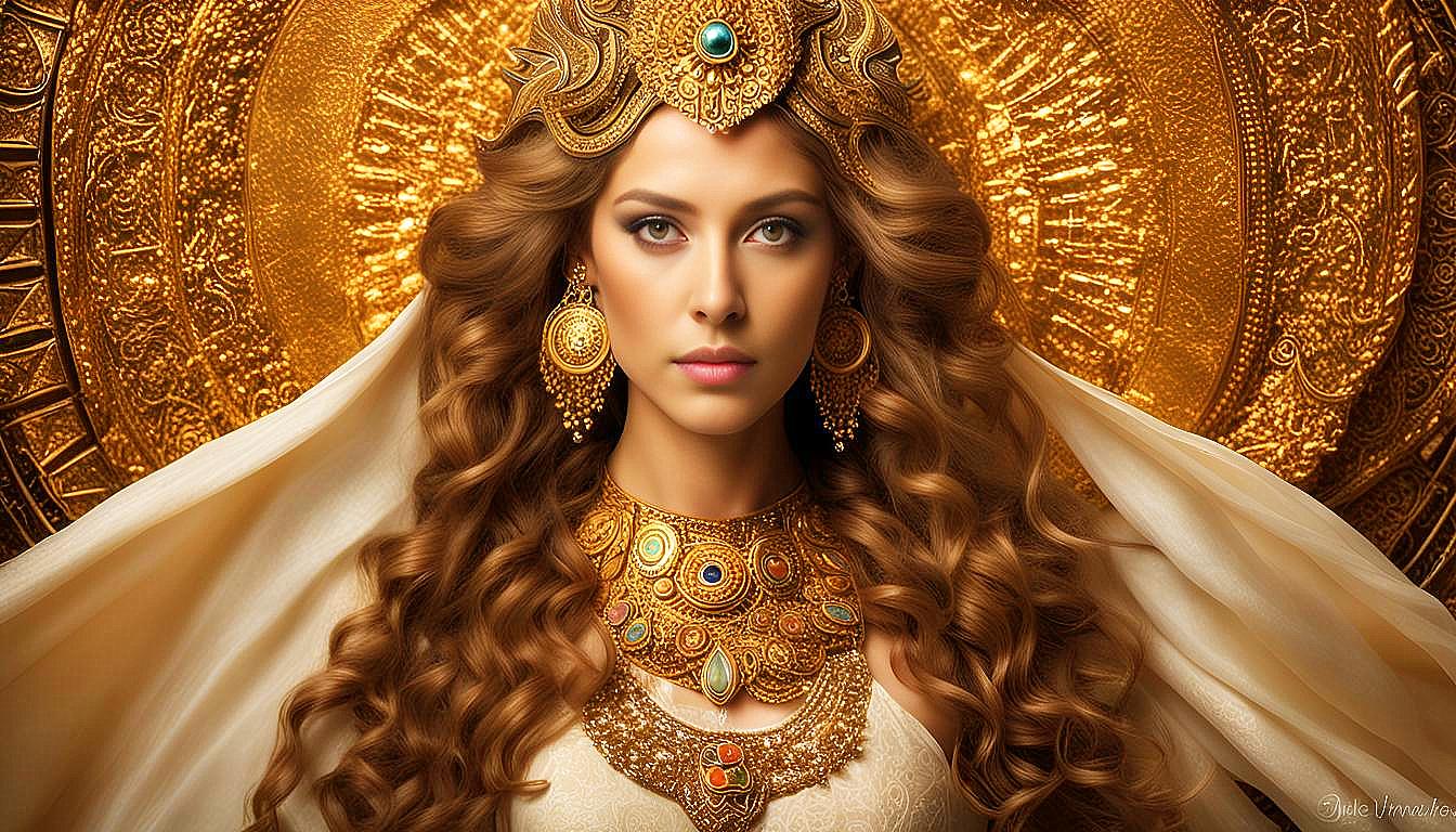 Celestial Empress: The Golden Aura of the Divine Feminine