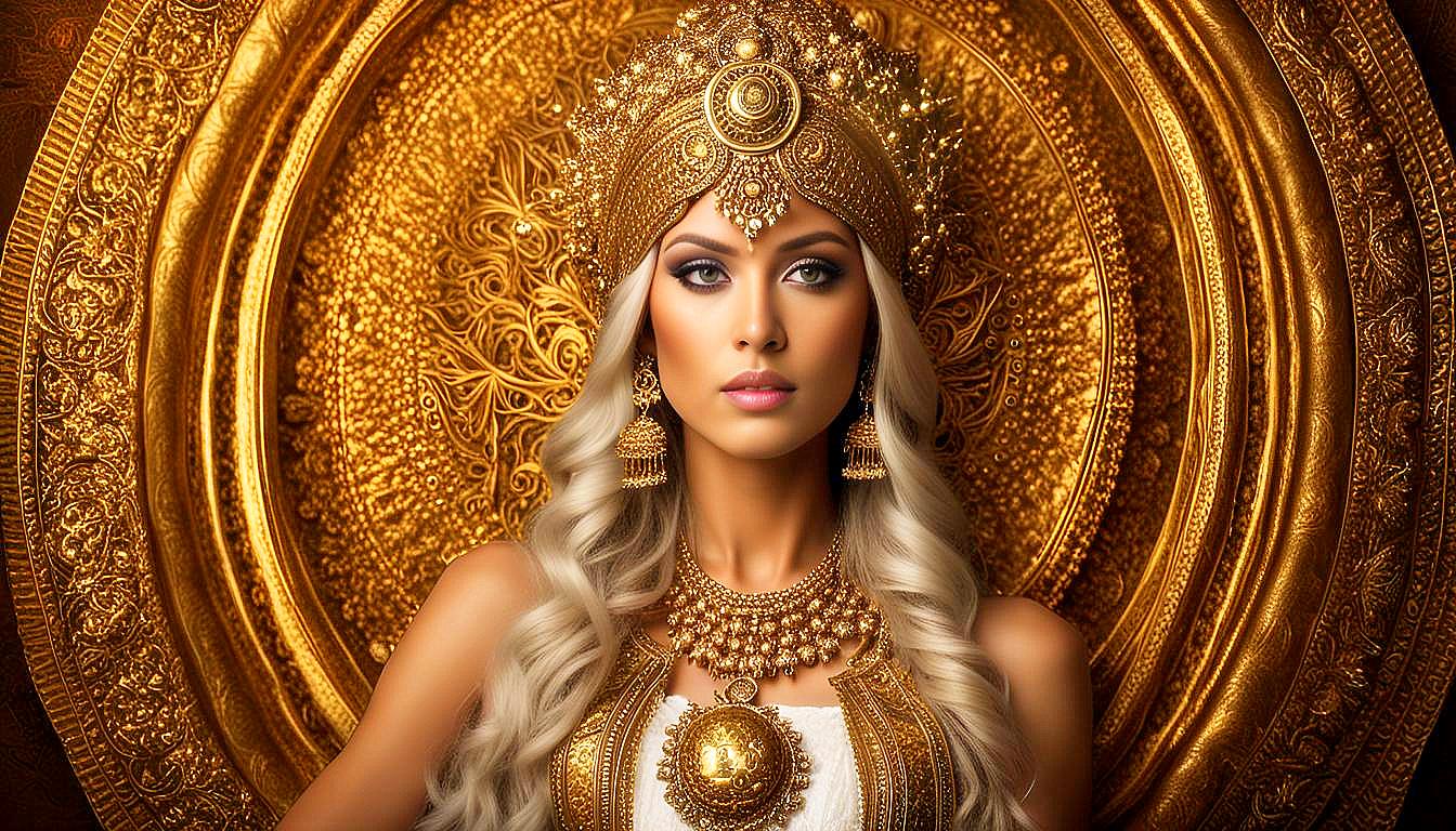 Celestial Empress: The Golden Aura of the Divine Feminine