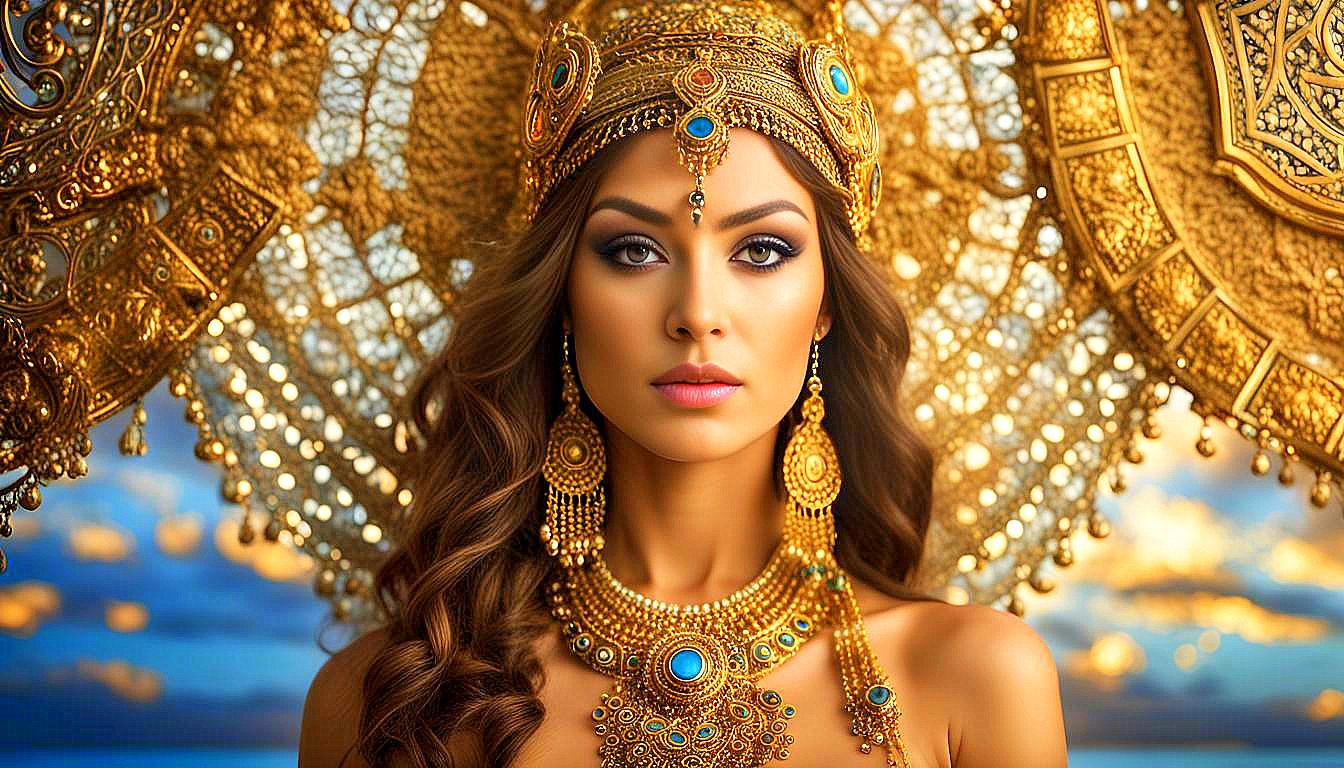 Celestial Empress: The Golden Aura of the Divine Feminine