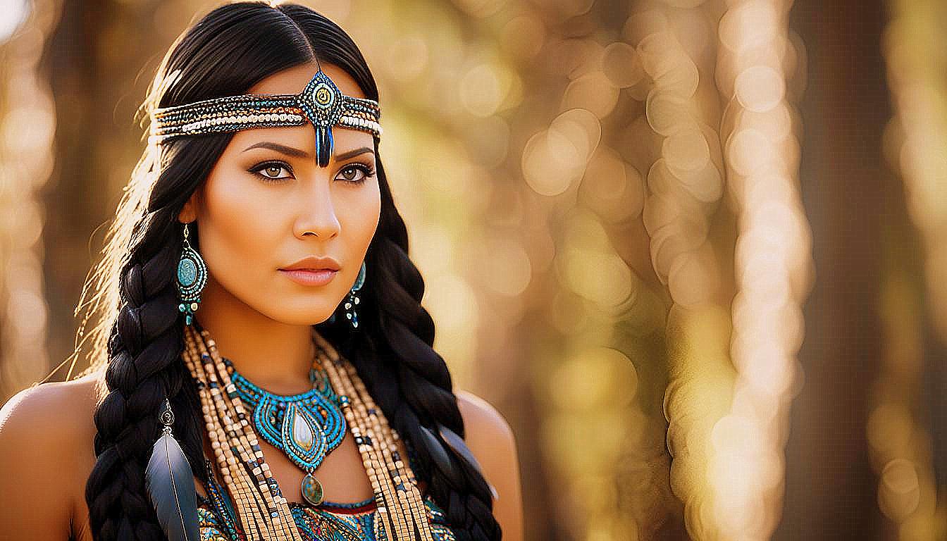 Cultural Grace: The Timeless Beauty of an American Indian Woman