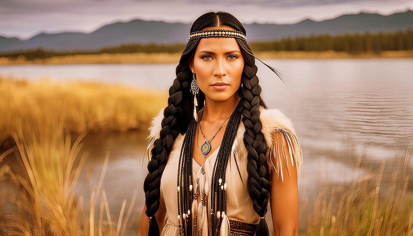 Cultural Grace: The Timeless Beauty of an American Indian Woman