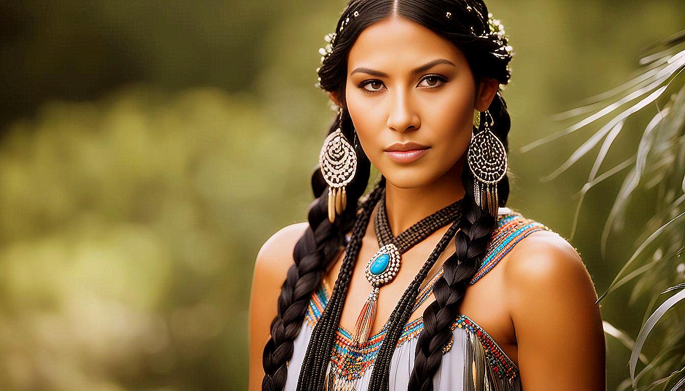 Cultural Grace: The Timeless Beauty of an American Indian Woman