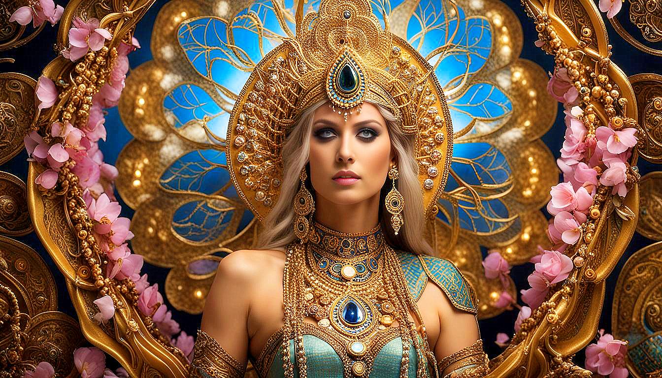 Celestial Empress: The Golden Aura of the Divine Feminine