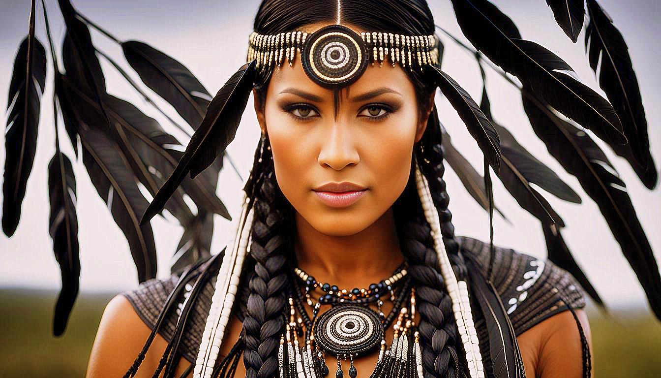 Cultural Grace: The Timeless Beauty of an American Indian Woman