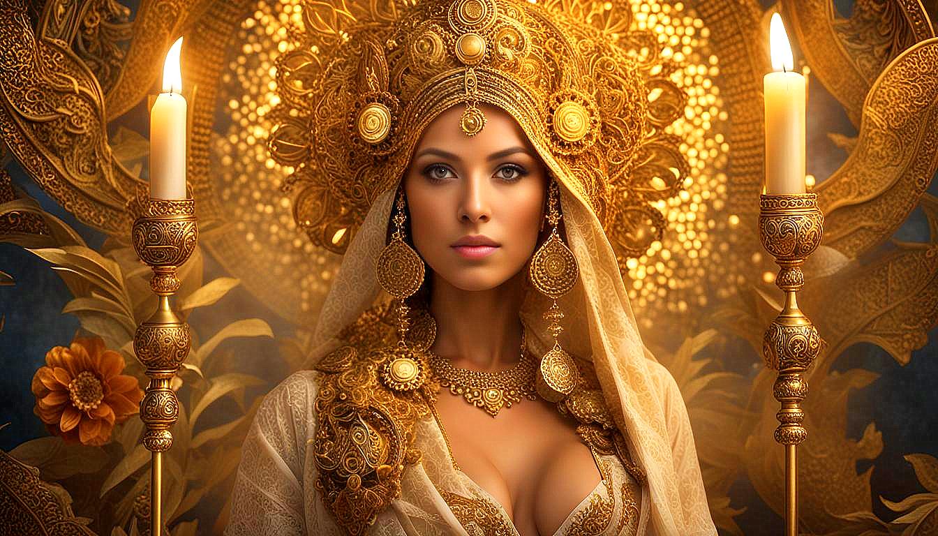 Celestial Empress: The Golden Aura of the Divine Feminine