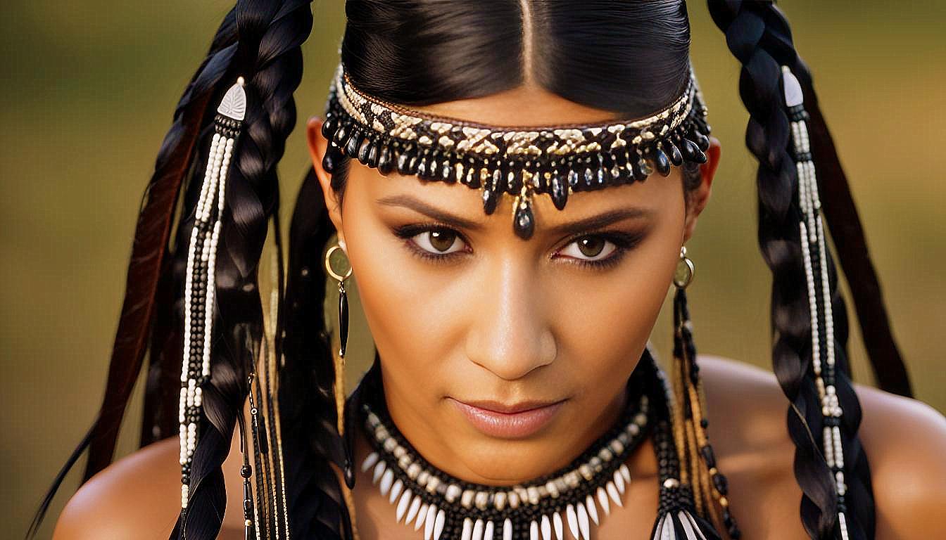 Cultural Grace: The Timeless Beauty of an American Indian Woman