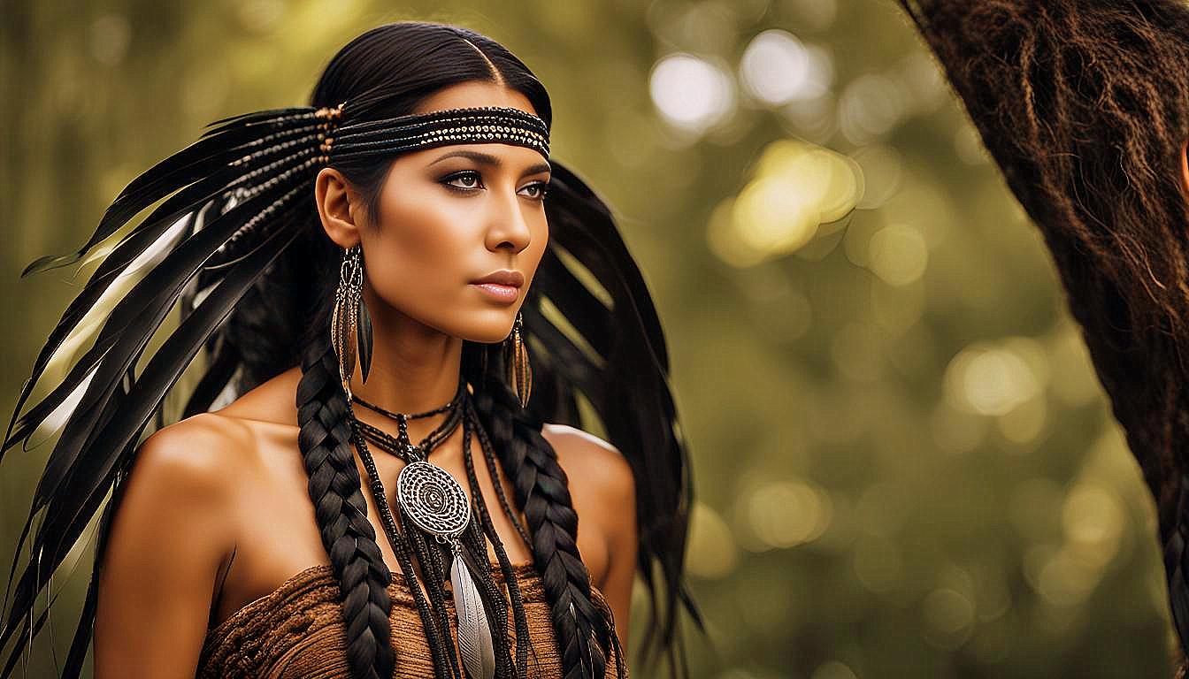 Cultural Grace: The Timeless Beauty of an American Indian Woman