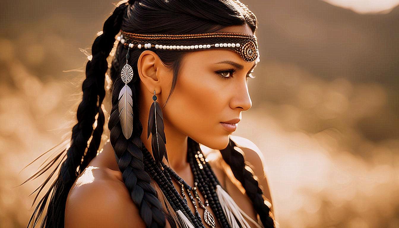 Cultural Grace: The Timeless Beauty of an American Indian Woman