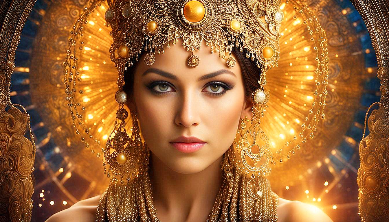 Celestial Empress: The Golden Aura of the Divine Feminine