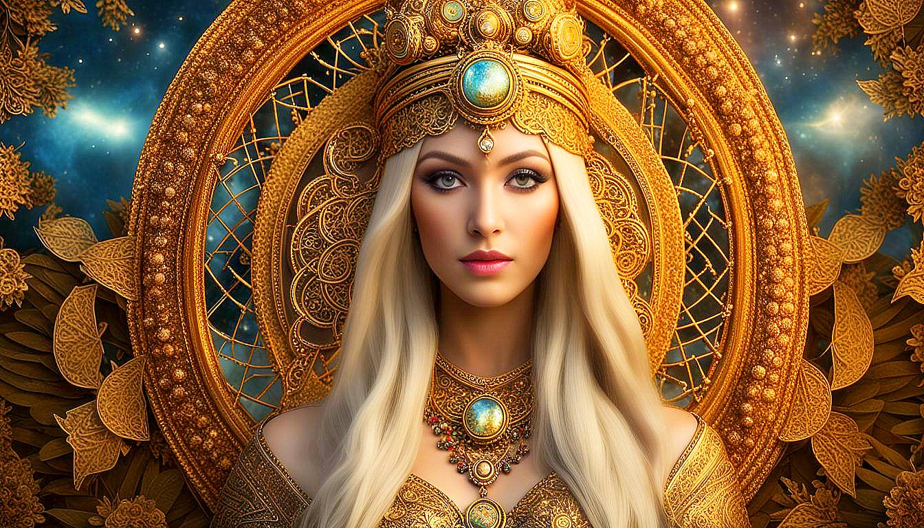 Celestial Empress: The Golden Aura of the Divine Feminine